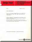 Image: 1968 Dodge Truck Prod.Info Letter No.11 pg.1